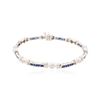 Image 1 : 14KT White Gold 2.38 ctw Sapphire and Diamond Bracelet