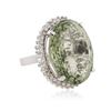 Image 2 : 14KT White Gold 37.65 ctw Quartz and Diamond Ring