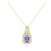 Image 2 : 14KT Yellow Gold 2.85 ctw Tanzanite and Diamond Pendant
