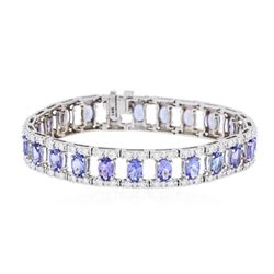 14KT White Gold 11.25 ctw Tanzanite and Diamond Bracelet