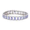 Image 1 : 14KT White Gold 11.25 ctw Tanzanite and Diamond Bracelet