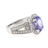 Image 2 : 14KT White Gold 3.49 ctw Tanzanite and Diamond Ring