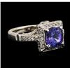 Image 2 : 14KT White Gold 2.42 ctw Tanzanite, Sapphire and Diamond Ring