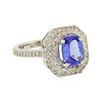 Image 2 : 14KT White Gold 1.75 ctw Tanzanite and Diamond Ring