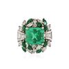 Image 1 : 18KT White Gold 5.80 ctw Emerald and Diamond Ring