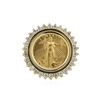 Image 1 : 14KT Yellow Gold 0.37 ctw Diamond Coin Ring