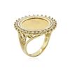 Image 3 : 14KT Yellow Gold 0.37 ctw Diamond Coin Ring