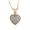 Image 2 : 14KT Yellow Gold 0.10 ctw Diamond Heart Pendant With Chain