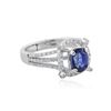 Image 2 : 18KT White Gold 1.55 ctw Sapphire and Diamond Ring