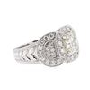 Image 2 : 18KT White Gold 3.43 ctw Fancy Yellow Diamond Ring