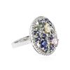 Image 2 : 14KT White Gold 3.18 ctw Sapphire and Diamond Ring