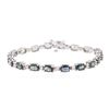 Image 1 : 14KT White Gold 11.20 ctw Green Sapphire and Diamond Bracelet