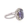 Image 2 : 14KT White Gold 3.11 ctw Tanzanite and Diamond Ring