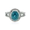 Image 1 : 14KT White Gold 4.12 ctw Topaz and Diamond Ring