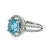 Image 2 : 14KT White Gold 4.12 ctw Topaz and Diamond Ring