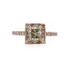 Image 1 : 14KT Rose Gold 1.38 ctw Fancy Green Diamond Ring