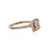 Image 2 : 14KT Rose Gold 1.38 ctw Fancy Green Diamond Ring