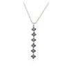Image 2 : 14KT White Gold 0.35 ctw Tanzanite and Diamond Pendant With Chain