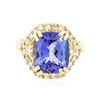Image 1 : 14KT Yellow Gold 5.78 ctw Tanzanite and Diamond Ring