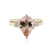 Image 1 : 14KT Yellow and White Gold 2.21 ctw Morganite and Diamond Ring