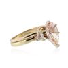 Image 2 : 14KT Yellow and White Gold 2.21 ctw Morganite and Diamond Ring