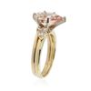 Image 3 : 14KT Yellow and White Gold 2.21 ctw Morganite and Diamond Ring