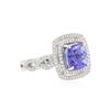 Image 2 : 18KT White Gold 3.33 ctw Tanzanite and Diamond Ring