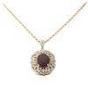 Image 2 : PLATED SILVER 17.69 ctw Ruby and White Sapphire Pendant With Chain