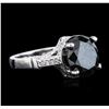 Image 2 : 14KT White Gold 7.18 ctw Black Diamond Ring