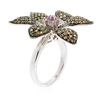 Image 3 : 14KT White Gold 6.28 ctw Multicolor Sapphire and Diamond Ring