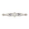 Image 1 : 10KT White Gold 0.12 ctw Sapphire and Diamond Pin