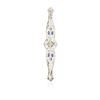 Image 2 : 10KT White Gold 0.12 ctw Sapphire and Diamond Pin