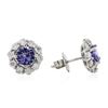 Image 2 : 14KT White Gold 2.40 ctw Tanzanite and Diamond Earrings