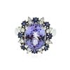 Image 1 : 14KT White Gold 5.88 ctw Tanzanite, Sapphire and Diamond Ring