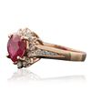 Image 2 : 14KT Rose Gold 1.55 ctw Ruby and Diamond Ring