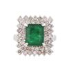 Image 1 : 14KT White Gold 3.34 ctw Emerald and Diamond Ring