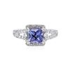 Image 1 : 14KT White Gold 1.44 ctw Tanzanite and Diamond Ring