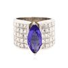 Image 1 : 18KT White Gold 3.25 ctw Tanzanite and Diamond Ring