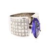 Image 2 : 18KT White Gold 3.25 ctw Tanzanite and Diamond Ring