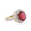 Image 2 : 14KT Yellow Gold 6.18 ctw Ruby and Diamond Ring