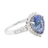 Image 2 : 14KT White Gold 2.90 ctw Tanzanite and Diamond Ring