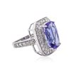 Image 2 : 14KT White Gold GIA Certified 7.49 ctw Tanzanite and Diamond Ring