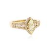 Image 2 : 14KT Yellow Gold 1.48 ctw GIA Certified Diamond Unity Ring