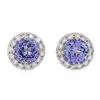 Image 1 : 14KT White Gold 3.06 ctw Tanzanite and Diamond Stud Earrings