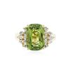 Image 1 : 14KT Yellow Gold 4.92 ctw Peridot and Diamond Ring
