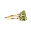 Image 2 : 14KT Yellow Gold 4.92 ctw Peridot and Diamond Ring