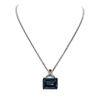Image 1 : 14KT White Gold 50.96 ctw Topaz and Diamond Pendant With Chain