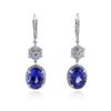 Image 1 : 18KT White Gold 8.84 ctw Tanzanite and Diamond Earrings