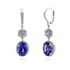 Image 2 : 18KT White Gold 8.84 ctw Tanzanite and Diamond Earrings