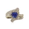 Image 1 : 18KT White Gold 1.55 ctw Tanzanite and Diamond Ring
